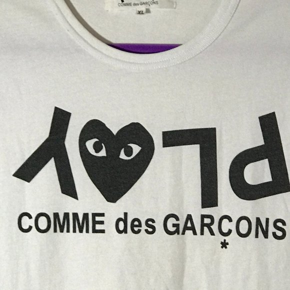 COMME DES GARÇONS PLAY PLAY - Logo Short Sleeve T Shirt - Size XL - CDG - Picture 2 of 15